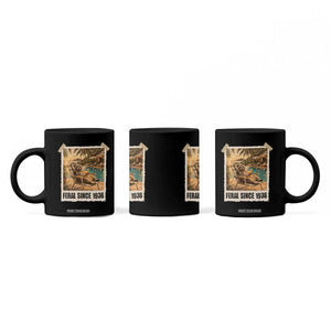 Funny Raccoon Feral Since 1936 90th Birthday Coffee Mug Vintage 90 Year Old Gift