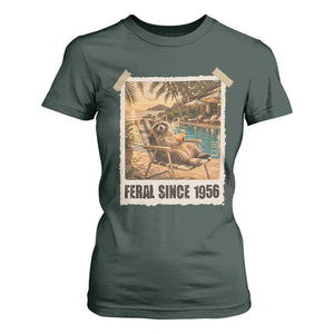 Funny Raccoon Feral Since 1956 70th Birthday T Shirt For Women Vintage 70 Year Old Gift