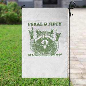Raccoon 50th Birthday Garden Flag Funny Feral And Fifty Vintage 1976 50 Year Old Gift TS10 Print Your Wear