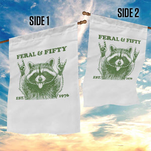 Raccoon 50th Birthday Garden Flag Funny Feral And Fifty Vintage 1976 50 Year Old Gift TS10 Print Your Wear