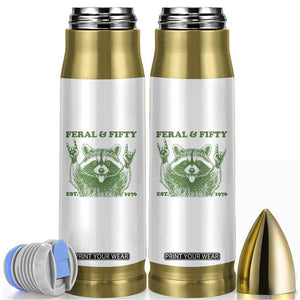 Raccoon 50th Birthday Bullet Tumbler Funny Feral And Fifty Vintage 1976 50 Year Old Gift TS10 White Print Your Wear