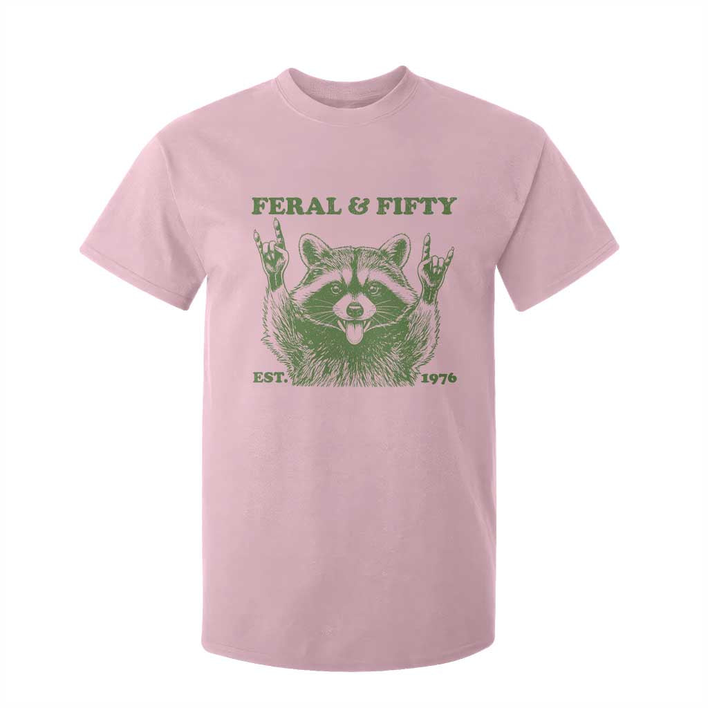 Raccoon 50th Birthday T Shirt For Kid Funny Feral And Fifty Vintage 1976 50 Year Old Gift