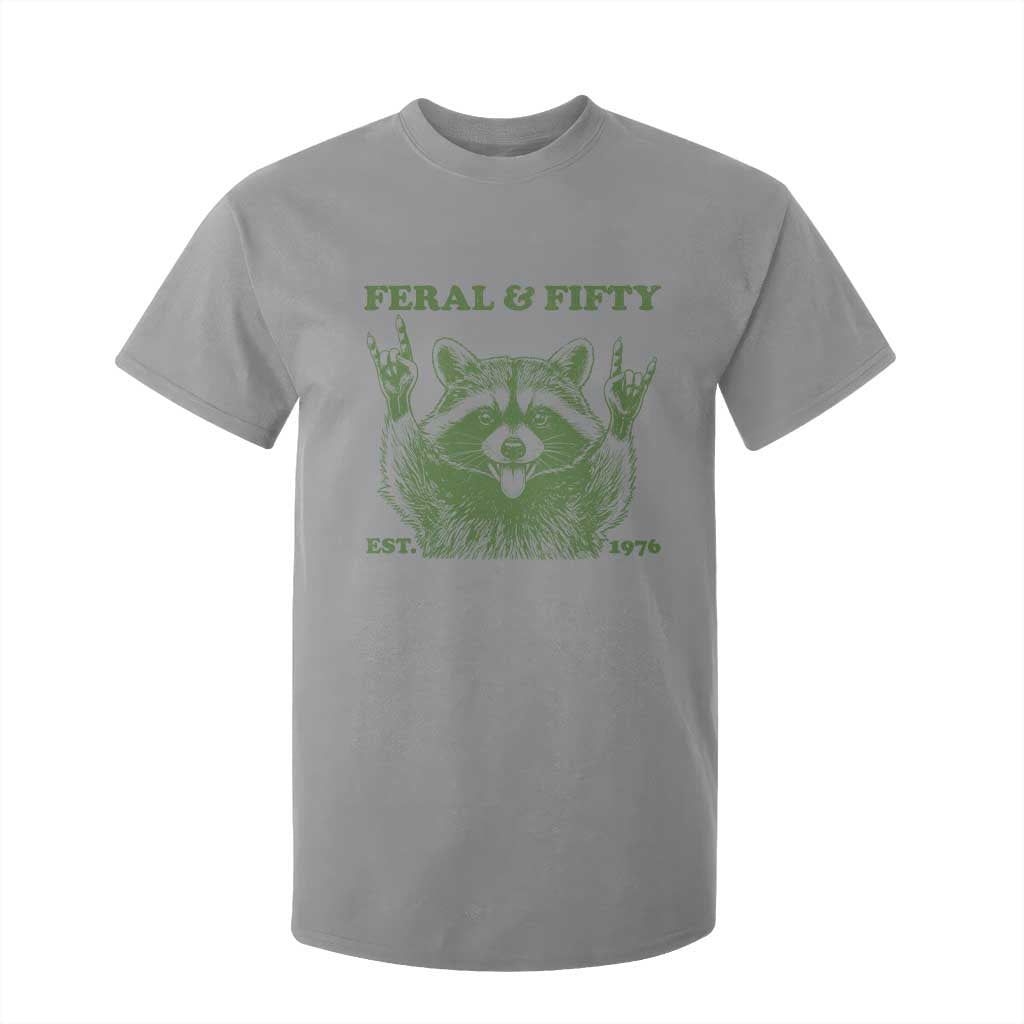 Raccoon 50th Birthday T Shirt For Kid Funny Feral And Fifty Vintage 1976 50 Year Old Gift