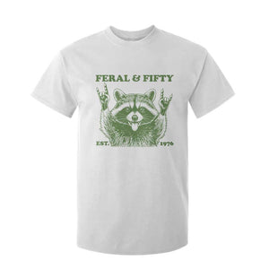 Raccoon 50th Birthday T Shirt For Kid Funny Feral And Fifty Vintage 1976 50 Year Old Gift