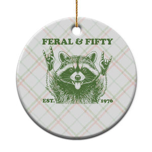 Raccoon 50th Birthday Ceramic Ornament Funny Feral And Fifty Vintage 1976 50 Year Old Gift