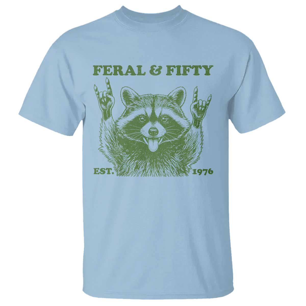 Raccoon 50th Birthday T Shirt Funny Feral And Fifty Vintage 1976 50 Year Old Gift