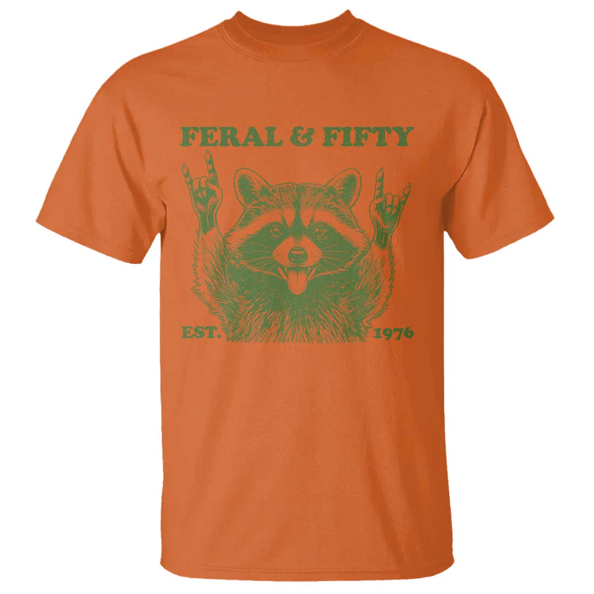 Raccoon 50th Birthday T Shirt Funny Feral And Fifty Vintage 1976 50 Year Old Gift
