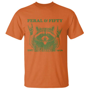 Raccoon 50th Birthday T Shirt Funny Feral And Fifty Vintage 1976 50 Year Old Gift