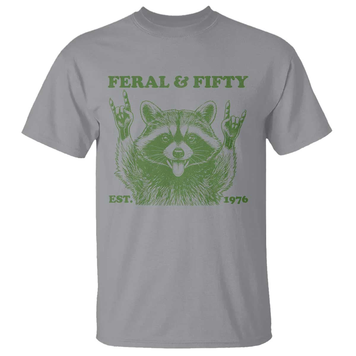 Raccoon 50th Birthday T Shirt Funny Feral And Fifty Vintage 1976 50 Year Old Gift