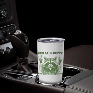 Raccoon 50th Birthday Tumbler Cup Funny Feral And Fifty Vintage 1976 50 Year Old Gift TS10 Print Your Wear