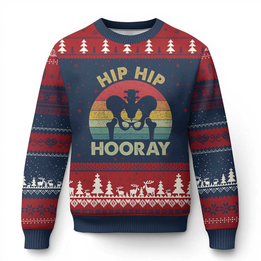 Hip Replacement Recovery Ugly Christmas Sweater Get Well Soon Gifts After Surgery TS10 Navy Red Print Your Wear