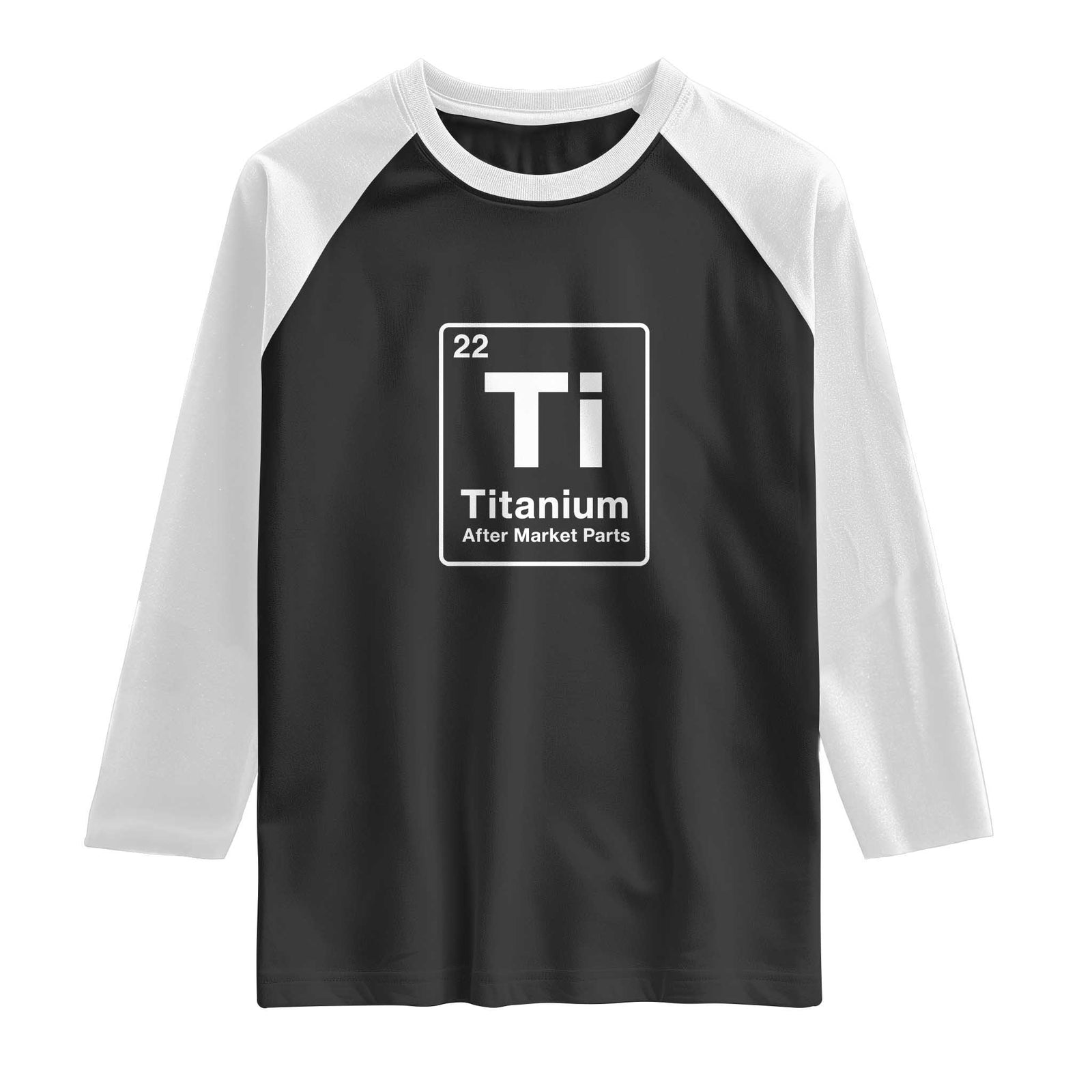 Hip Replacement Recovery Raglan Shirt Titanium Ti After Market Parts Surgery Recovery Graphic TS10 Black White Print Your Wear