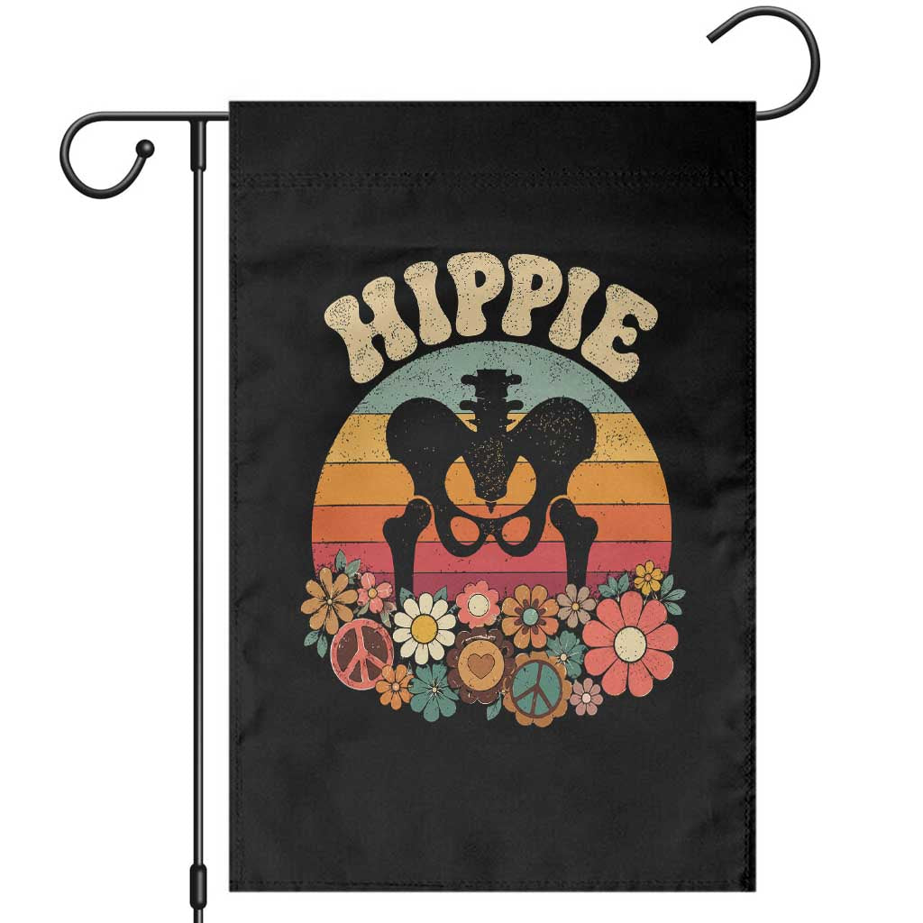 Hip Replacement Recovery Garden Flag Hippie 70s Retro Sunset Floral Anatomy Graphic TS10 Black Print Your Wear