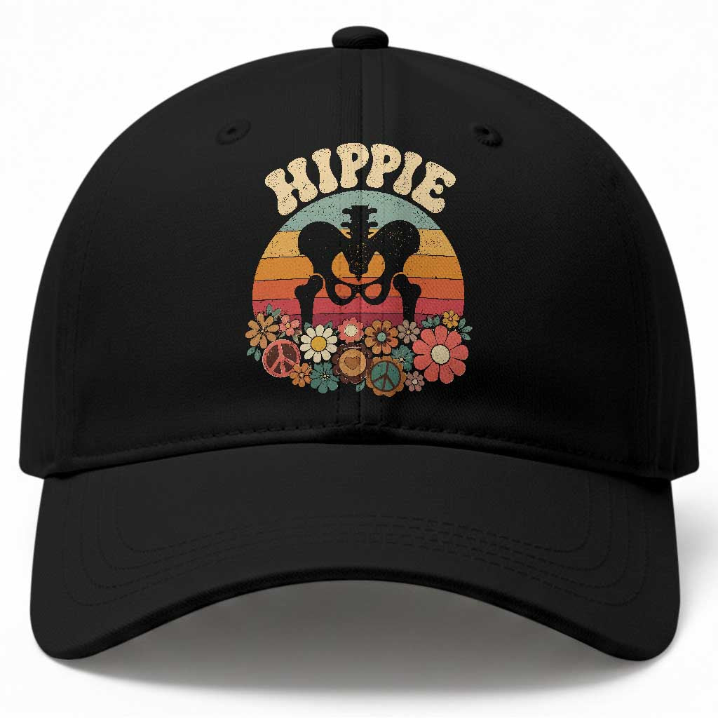 Hip Replacement Recovery Baseball Cap Hippie 70s Retro Sunset Floral Anatomy Graphic TS10 Print Your Wear