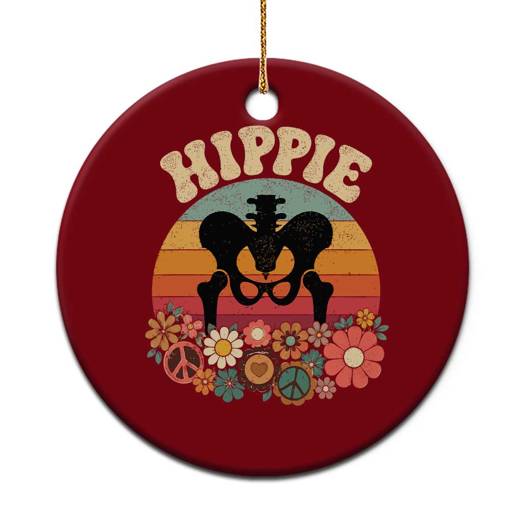 Hip Replacement Recovery Ceramic Ornament Hippie 70s Retro Sunset Floral Anatomy Graphic TS10 1pc Red Print Your Wear