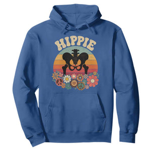 Hip Replacement Recovery Hoodie Hippie 70s Retro Sunset Floral Anatomy Graphic