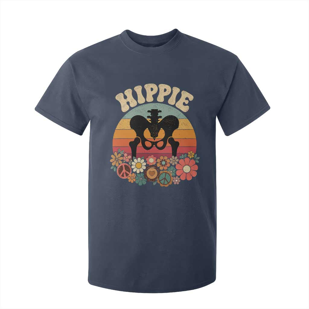 Hip Replacement Recovery T Shirt For Kid Hippie 70s Retro Sunset Floral Anatomy Graphic
