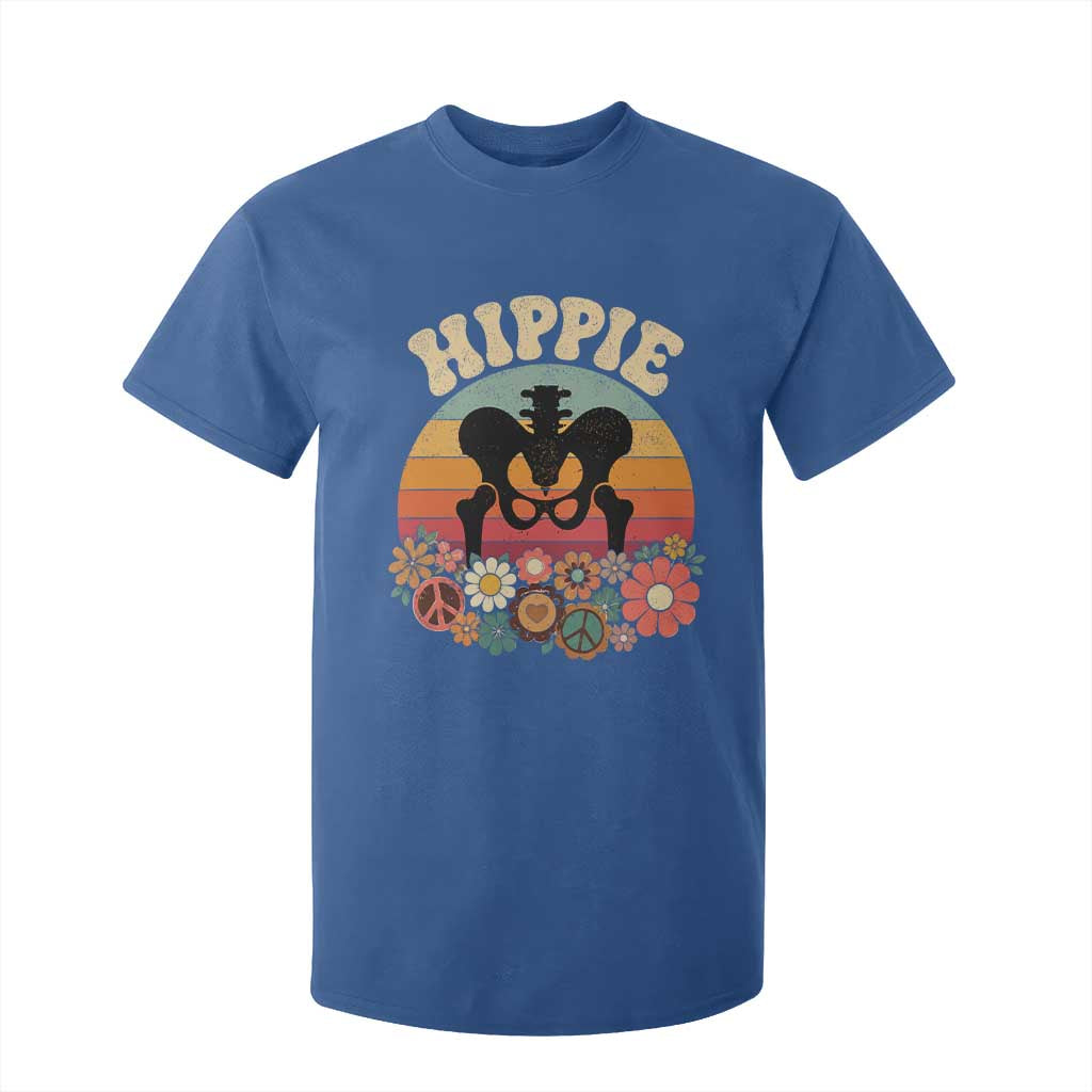 Hip Replacement Recovery T Shirt For Kid Hippie 70s Retro Sunset Floral Anatomy Graphic