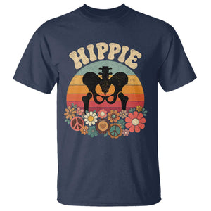 Hip Replacement Recovery T Shirt Hippie 70s Retro Sunset Floral Anatomy Graphic