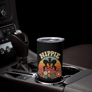Hip Replacement Recovery Tumbler Cup Hippie 70s Retro Sunset Floral Anatomy Graphic