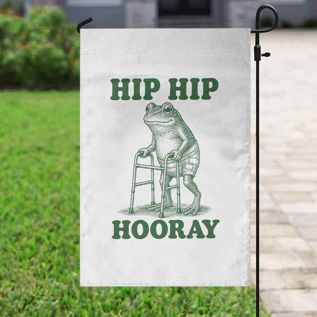Funny Frog Hip Surgery Recovery Graphic Garden Flag Get Well Soon Gifts