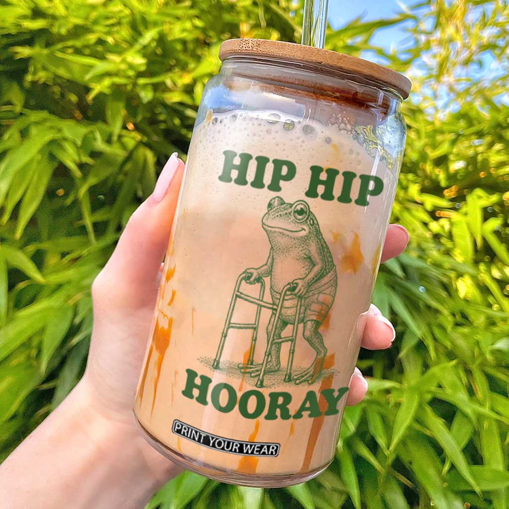 Funny Frog Hip Surgery Recovery Graphic Glass Can Get Well Soon Gifts TS10 White Print Your Wear