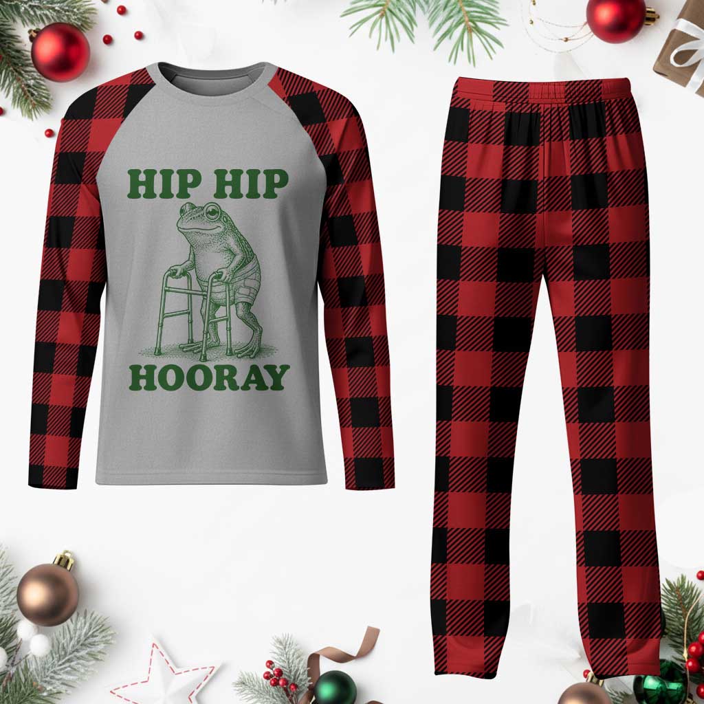 Funny Frog Hip Surgery Recovery Graphic Plaid Pajama Set Get Well Soon Gifts TS10 Buffalo Plaid Print Your Wear