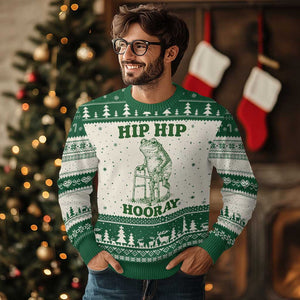 Funny Frog Hip Surgery Recovery Graphic Ugly Christmas Sweater Get Well Soon Gifts