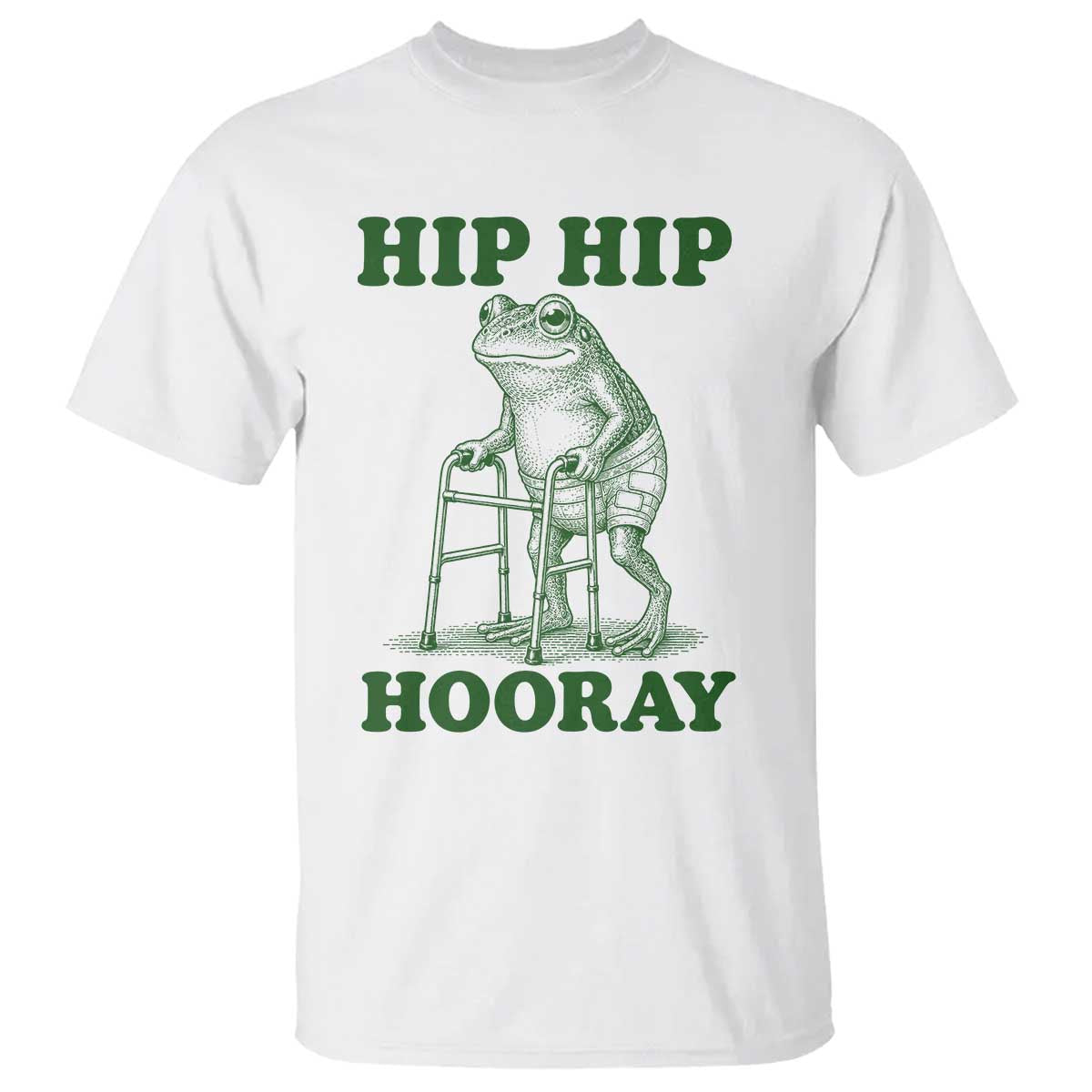Funny Frog Hip Surgery Recovery Graphic T Shirt Get Well Soon Gifts TS10 White Print Your Wear