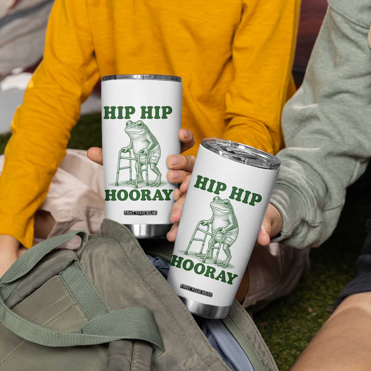 Funny Frog Hip Surgery Recovery Graphic Tumbler Cup Get Well Soon Gifts