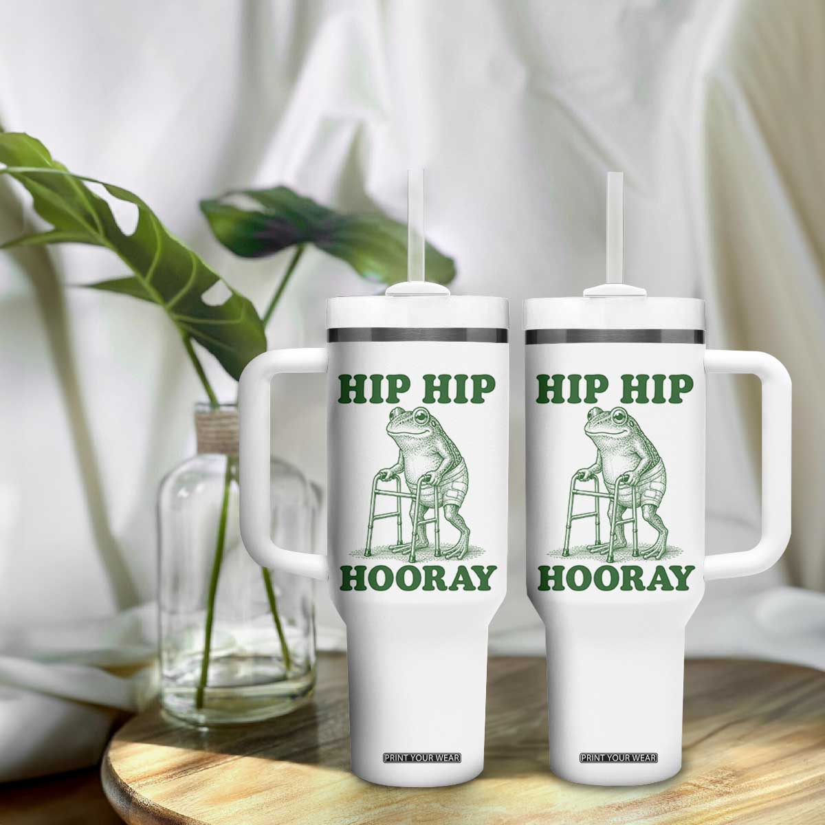 Funny Frog Hip Surgery Recovery Graphic Tumbler With Handle Get Well Soon Gifts