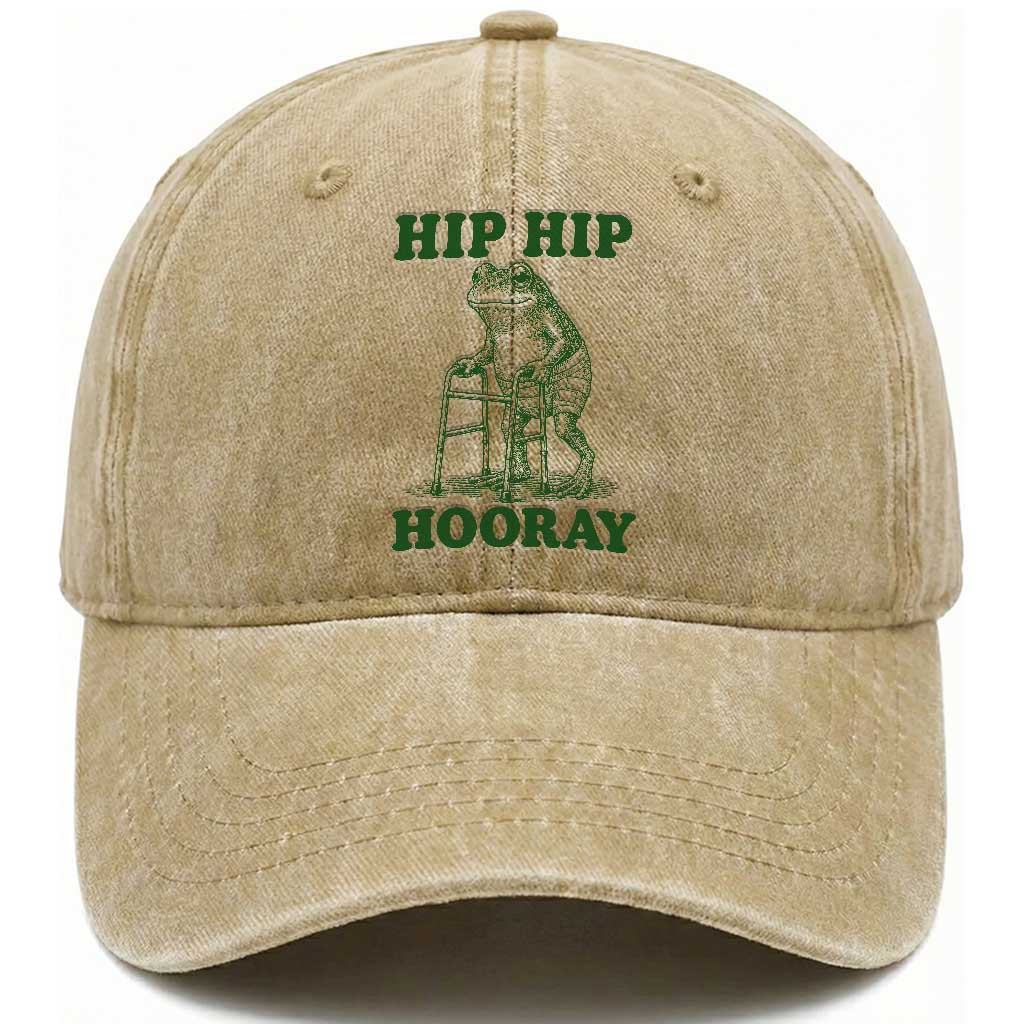 Funny Frog Hip Surgery Recovery Graphic Washed Cotton Baseball Cap Get Well Soon Gifts TS10 Print Your Wear