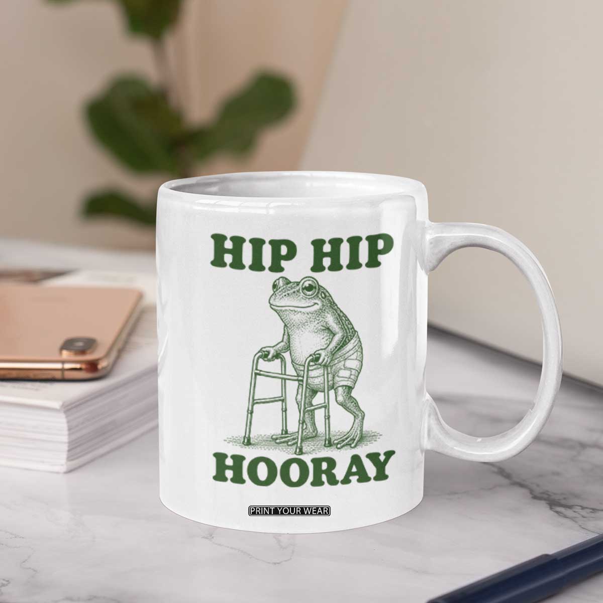 Funny Frog Hip Surgery Recovery Graphic Coffee Mug Get Well Soon Gifts