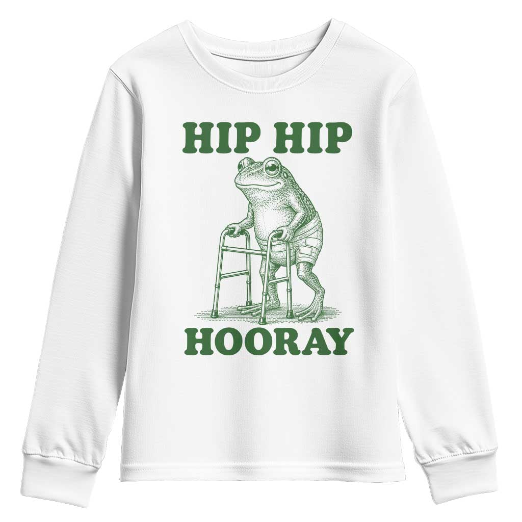 Funny Frog Hip Surgery Recovery Graphic Youth Sweatshirt Get Well Soon Gifts TS10 White Print Your Wear