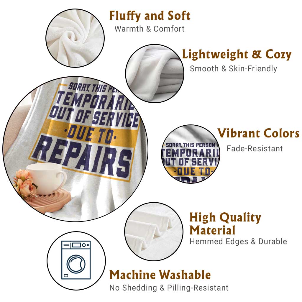Funny Surgery Recovery Graphic Throw Blanket Sorry This Person Is Temporarily Out Of Service Hip Knee Shoulder Joint Replacement