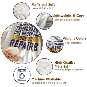 Funny Surgery Recovery Graphic Throw Blanket Sorry This Person Is Temporarily Out Of Service Hip Knee Shoulder Joint Replacement