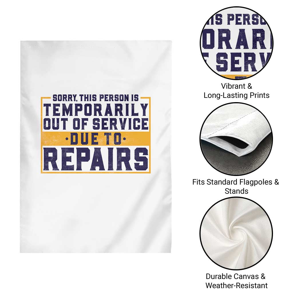 Funny Surgery Recovery Graphic Garden Flag Sorry This Person Is Temporarily Out Of Service Hip Knee Shoulder Joint Replacement