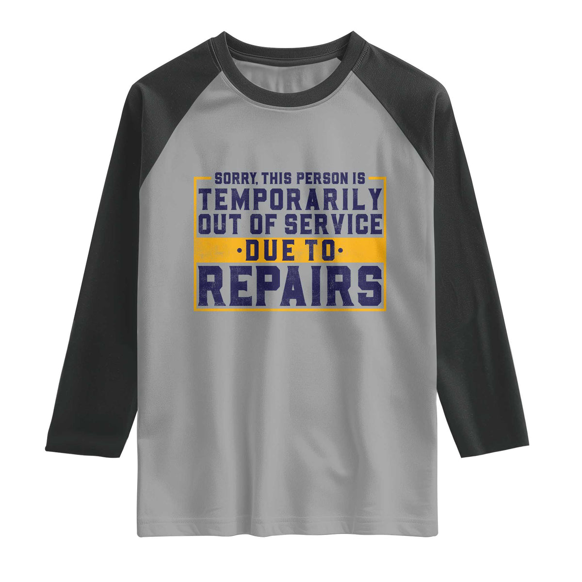Funny Surgery Recovery Graphic Raglan Shirt Sorry This Person Is Temporarily Out Of Service Hip Knee Shoulder Joint Replacement