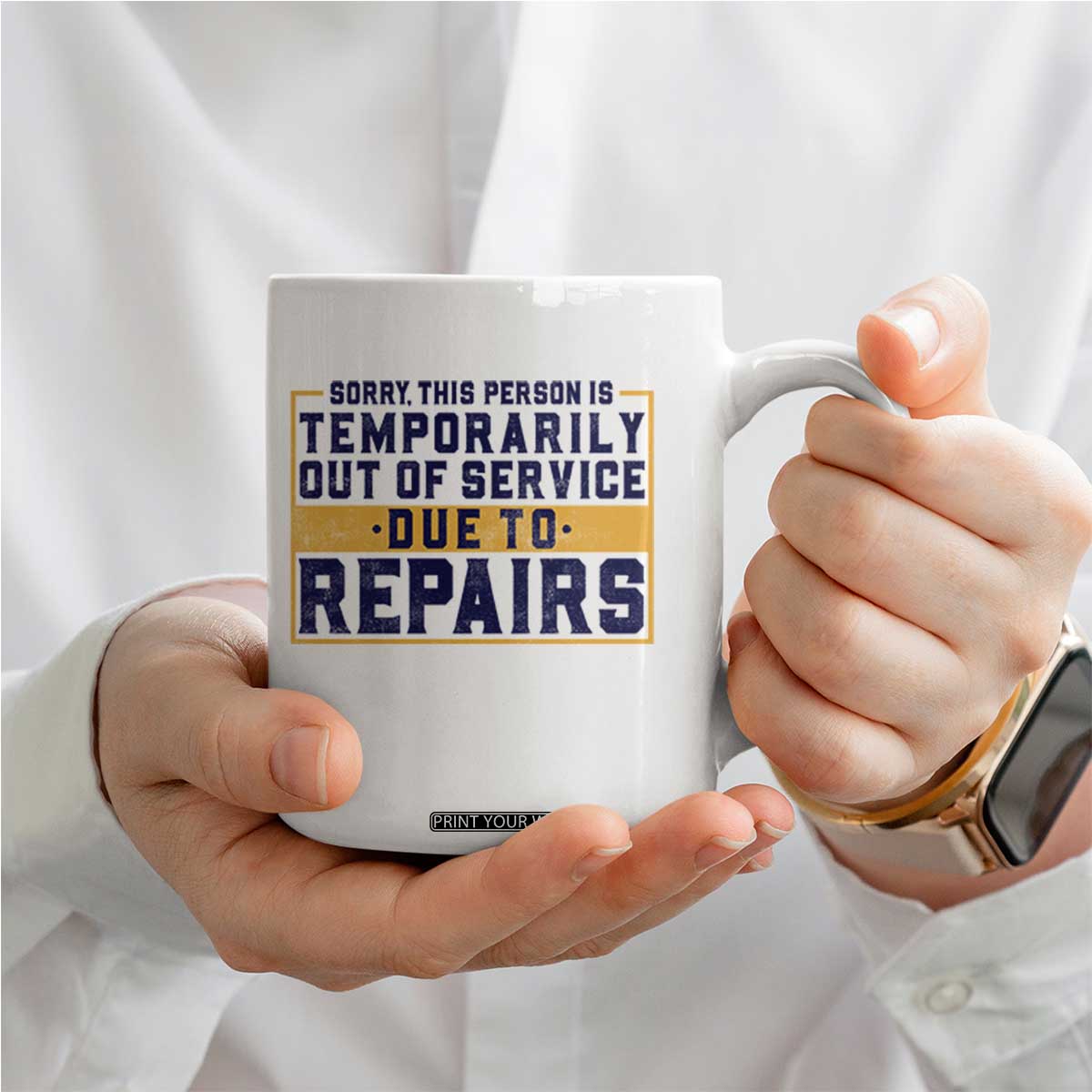 Funny Surgery Recovery Graphic Coffee Mug Sorry This Person Is Temporarily Out Of Service Hip Knee Shoulder Joint Replacement