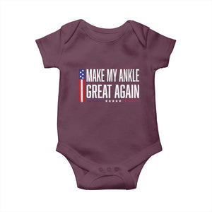 Make My Ankle Great Again Funny Ankle Surgery Recovery Baby Onesie Vintage USA Flag Patriotic