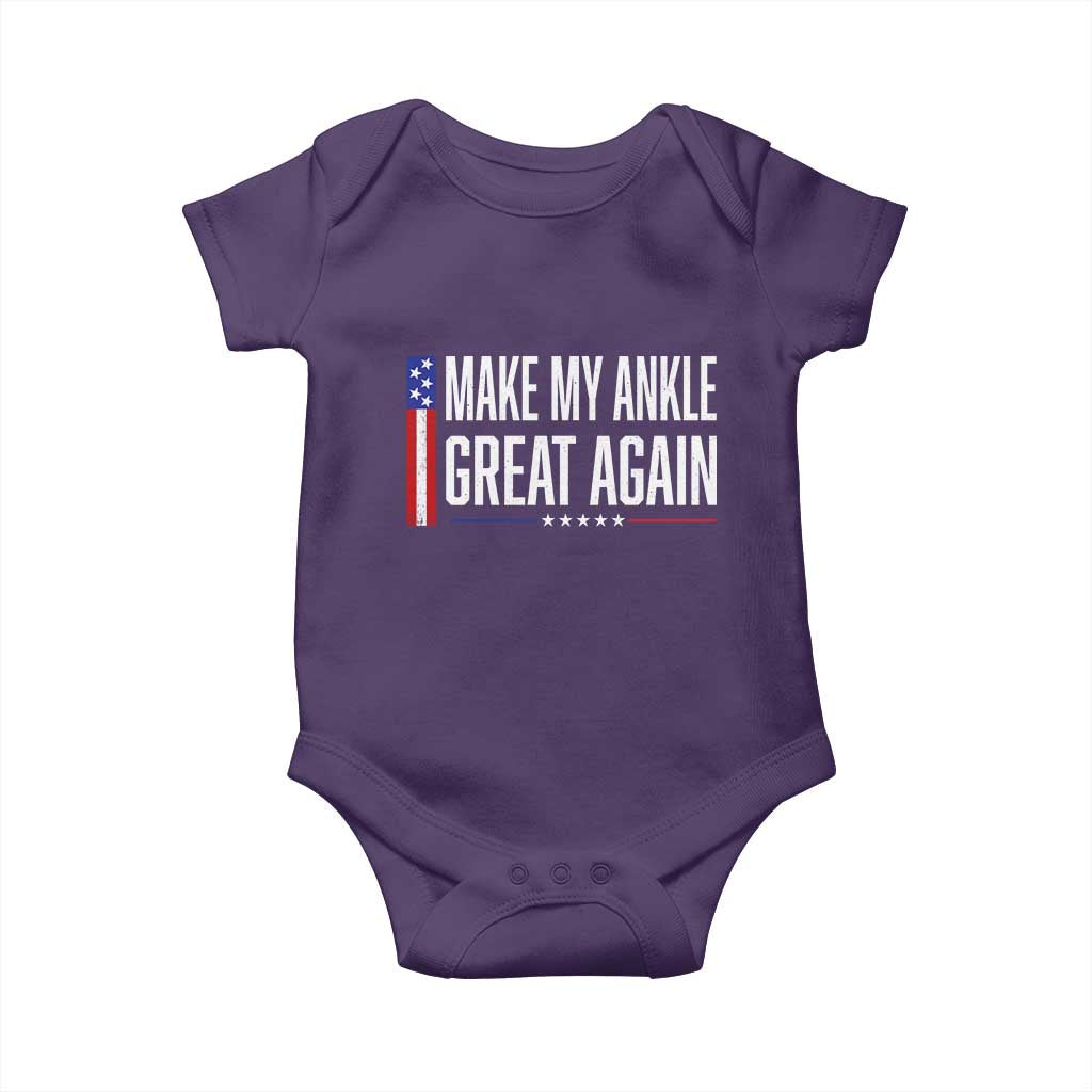 Make My Ankle Great Again Funny Ankle Surgery Recovery Baby Onesie Vintage USA Flag Patriotic