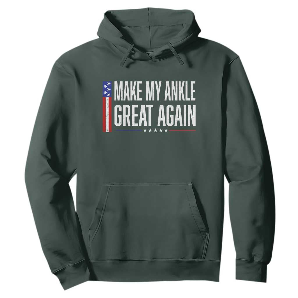 Make My Ankle Great Again Funny Ankle Surgery Recovery Hoodie Vintage USA Flag Patriotic