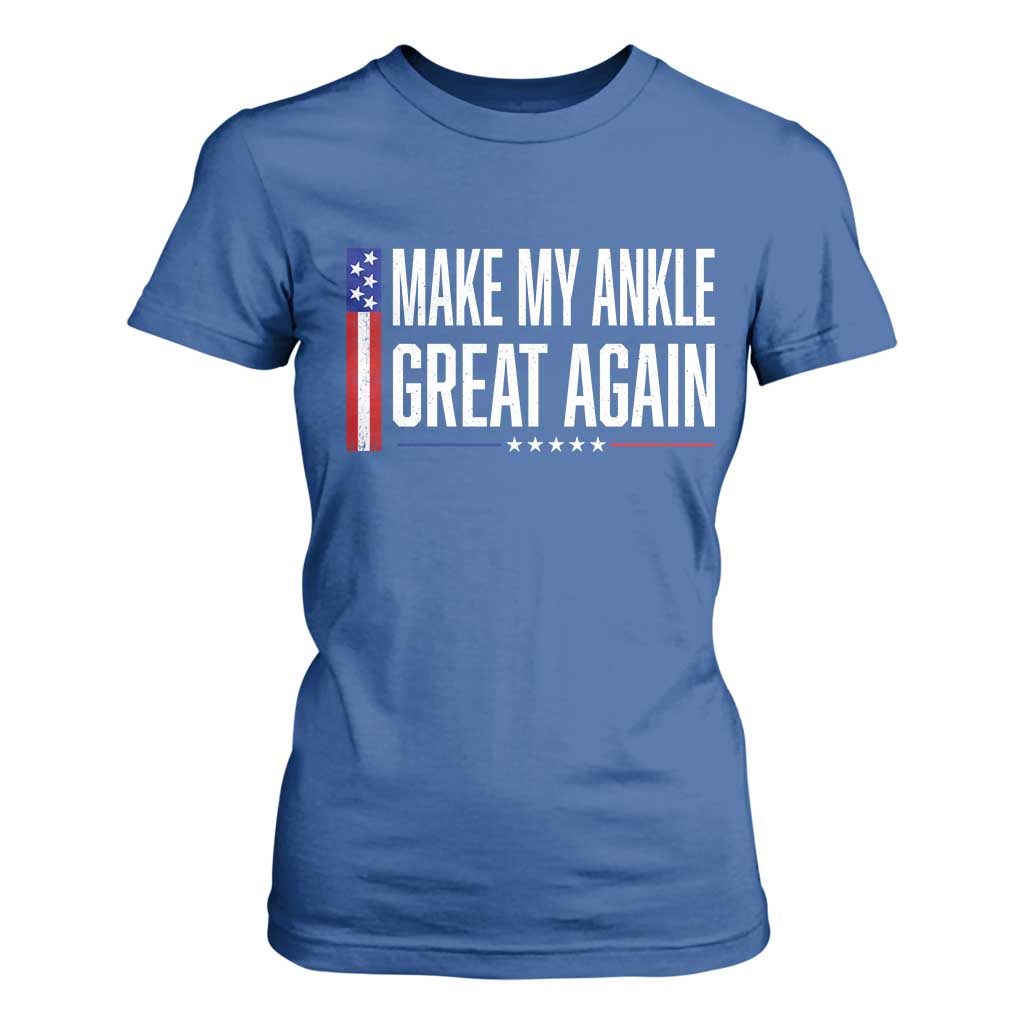Make My Ankle Great Again Funny Ankle Surgery Recovery T Shirt For Women Vintage USA Flag Patriotic