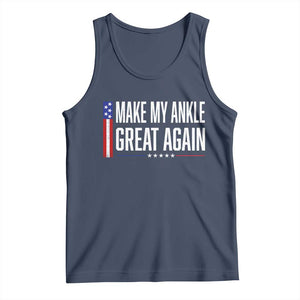 Make My Ankle Great Again Funny Ankle Surgery Recovery Tank Top Vintage USA Flag Patriotic