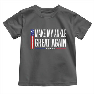 Make My Ankle Great Again Funny Ankle Surgery Recovery Toddler T Shirt Vintage USA Flag Patriotic