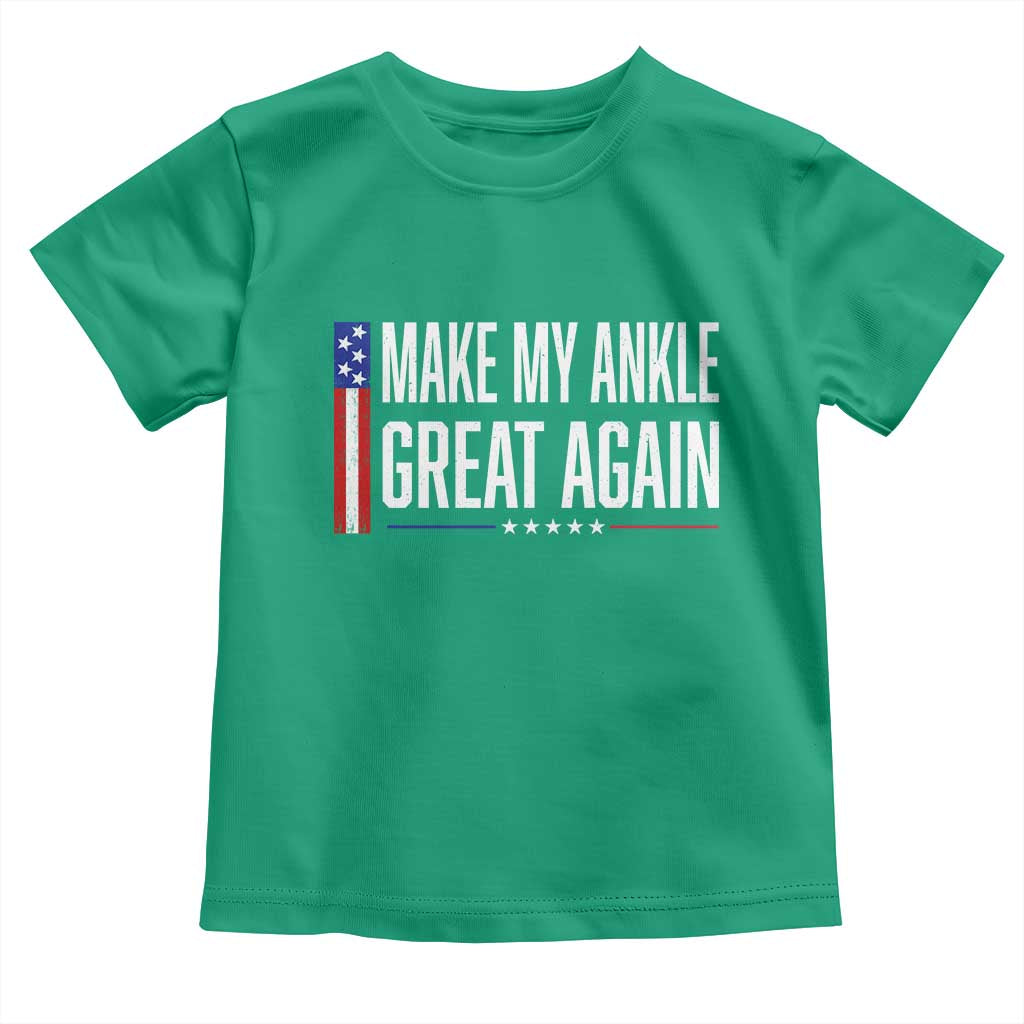 Make My Ankle Great Again Funny Ankle Surgery Recovery Toddler T Shirt Vintage USA Flag Patriotic