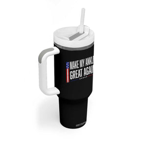 Make My Ankle Great Again Funny Ankle Surgery Recovery Tumbler With Handle Vintage USA Flag Patriotic