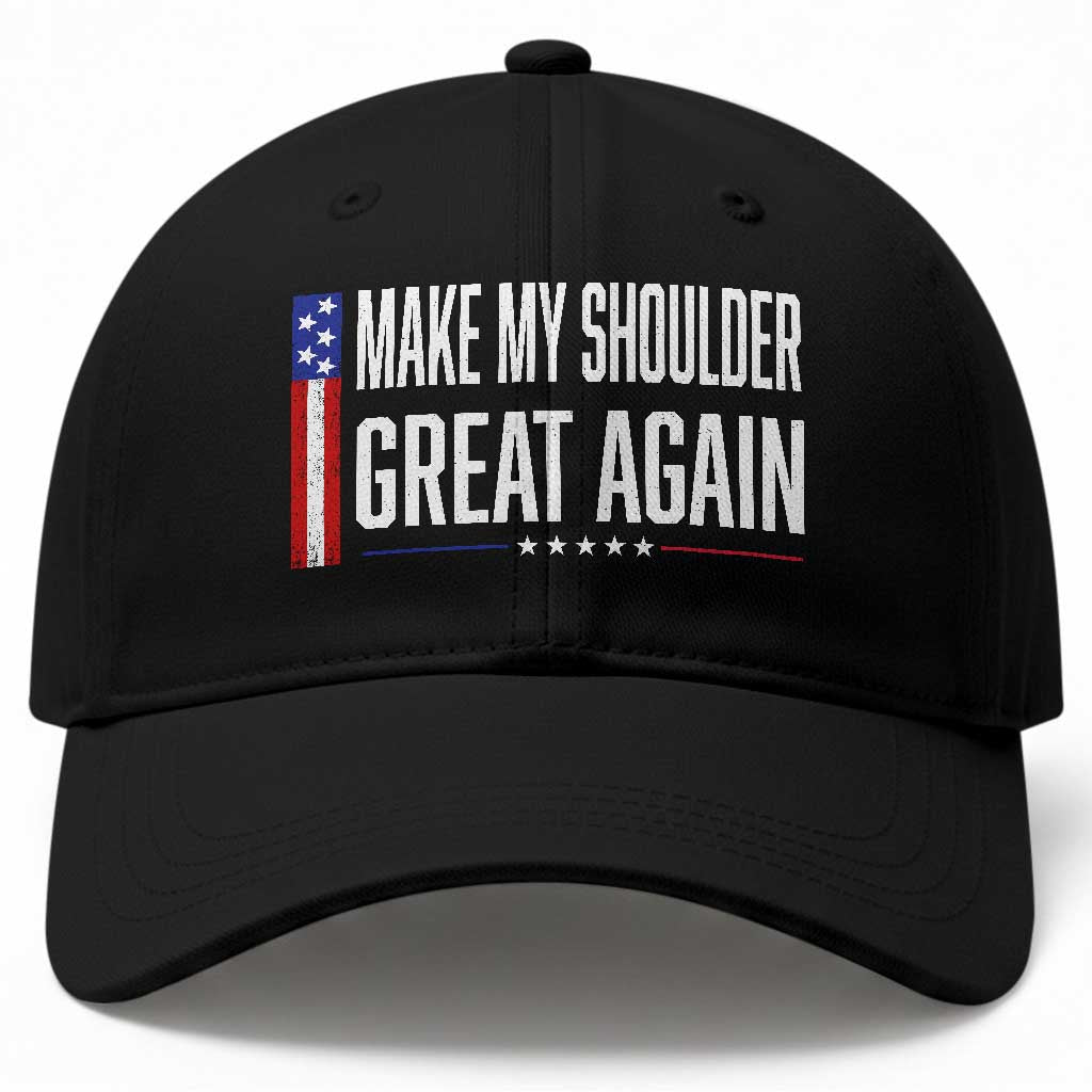 Make My Shoulder Great Again Funny Shoulder Surgery Recovery Baseball Cap Vintage USA Flag Patriotic TS10 Print Your Wear