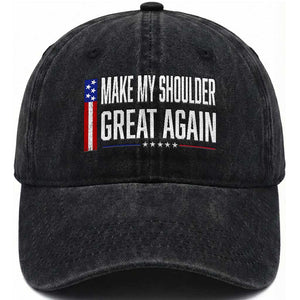 Make My Shoulder Great Again Funny Shoulder Surgery Recovery Washed Cotton Baseball Cap Vintage USA Flag Patriotic