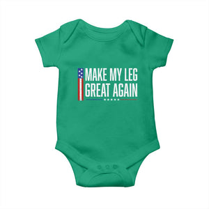Make My Leg Great Again Funny Broken Leg Surgery Recovery Baby Onesie Vintage USA Flag Patriotic